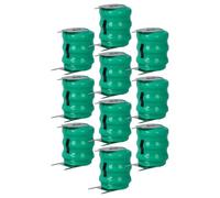 vhbw 10x NiMH Pile Bouton Compatible avec Kinetic MH80B3AL3 (80mAh, 3,6V, NiMH)