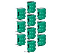 vhbw 10x NiMH Pile Bouton Compatible avec Kinetic MH80B3AL3 (80mAh, 3,6V, NiMH)