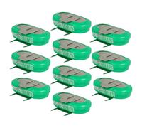 vhbw 10x NiMH pile bouton de remplacement pour type 1/V150H 3 épingles 150mAh 1,2V convient pour les batteries de modélisme etc.