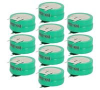 vhbw 10x NiMH pile bouton de remplacement pour type 2/V250H 3 épingles 250mAh 2,4V convient pour les batteries de modélisme etc.
