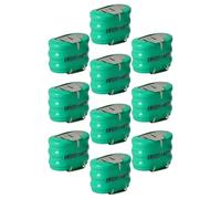 vhbw 10x NiMH Pile Bouton de Remplacement pour Type 3/V150H 3 épingles 150mAh 3,6V Convient pour Les Batteries de modélisme etc.