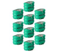 vhbw 10x NiMH pile bouton de remplacement pour type 3/V150H 3 épingles 150mAh 3,6V convient pour les batteries de modélisme etc.