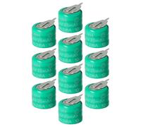 vhbw 10x NiMH pile bouton de remplacement pour type 3/V15H 2 épingles 20mAh 3,6V convient pour les batteries de modélisme etc.