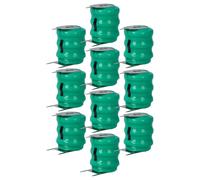 vhbw 10x NiMH pile bouton de remplacement pour type 3/V80H 3 épingles 80mAh 3,6V convient pour les batteries de modélisme etc.