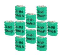 vhbw 10x NiMH pile bouton de remplacement pour type 5/V150H 3 épingles 150mAh 6V convient pour les batteries de modélisme etc.