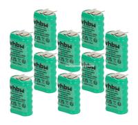 vhbw 10x NiMH pile bouton de remplacement pour type 6/V150H 3 épingles 150mAh 7,2V convient pour les batteries de modélisme etc.