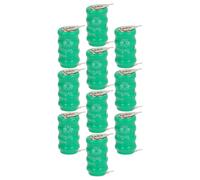 vhbw 10x NiMH pile bouton de remplacement pour type V40H 2 épingles 40mAh 4,8V convient pour les batteries de modélisme etc.