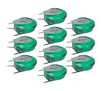vhbw 10x NiMH pile bouton de remplacement pour type V80H 3 épingles 80mAh 1,2V convient pour les batteries de modélisme etc.