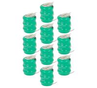 vhbw 10x NiMH pile bouton de remplacement pour type V80H 3 épingles 80mAh 3,6V convient pour les batteries de modélisme etc.