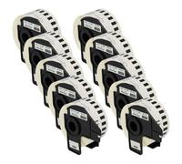 vhbw 10x Rouleau d'étiquettes 38mm x 30,48m (1 étiquette) compatible avec Brother PT QL-710W, QL-720, QL650TD, QL-700, QL-710 étiqueteuse