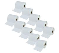 vhbw 10x Rouleau d'étiquettes à transfert thermique 50,8mm x 101,6mm (750 étiquettes) compatible avec Toshiba TEC B-EV4D étiqueteuse blanc