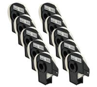 vhbw 10x Rouleau d'étiquettes + support 17mm x 54mm (400 étiquettes) remplacement pour Brother DK-11204 pour étiqueteuse