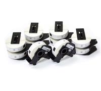 vhbw 10x Rouleau d'étiquettes + support 17mm x 87mm (300 étiquettes) compatible avec Brother PT QL-710W, QL-720, QL-700, QL-710 étiqueteuse