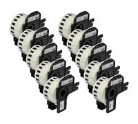 vhbw 10x Rouleau d'étiquettes + support 29mm x 15,24m (1 étiquette) remplacement pour Brother DK-22211 pour étiqueteuse blanc