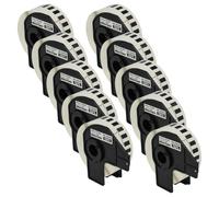 vhbw 10x Rouleau d'étiquettes + support 29mm x 30,48m (1 étiquette) compatible avec Brother PT QL-650, QL650TD, QL-700, QL-710 étiqueteuse