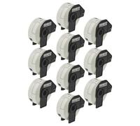 vhbw 10x Rouleau d'étiquettes + support 29mm x 90mm (400 étiquettes) compatible avec Brother PT QL-700, QL-710 étiqueteuse - premium