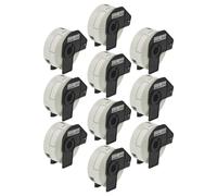 vhbw 10x Rouleau d'étiquettes + support 29mm x 90mm (400 étiquettes) compatible avec Brother PT QL1060N, QL-1060 étiqueteuse - premium