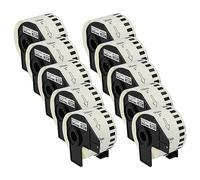 vhbw 10x Rouleau d'étiquettes + support 50mm x 30,48m (1 étiquette) compatible avec Brother PT QL-820NWBC, QL-820NWB étiqueteuse - premium blanc