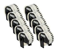 vhbw 10x Rouleau d'étiquettes + support 50mm x 30,48m (1 étiquette) compatible avec Brother PT QL500BW, QL-500 Series étiqueteuse - premium
