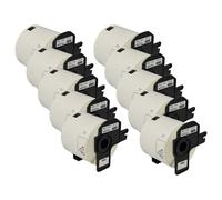 vhbw 10x Rouleau d'étiquettes + support 62mm x 100mm (300 étiquettes) compatible avec Brother PT QL-710W, QL-720, QL-710 étiqueteuse blanc