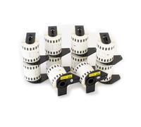 vhbw 10x Rouleau d'étiquettes + support 62mm x 15,24m (1 étiquette) compatible avec Brother PT QL560VP, QL-570 étiqueteuse - premium