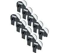 vhbw 10x Rouleau d'étiquettes + support 62mm x 15,24m (1 étiquette) remplacement pour Brother DK-22606 pour étiqueteuse - premium