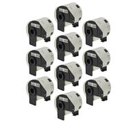 vhbw 10x Rouleau d'étiquettes + support 62mm x 29mm (800 étiquettes) compatible avec Brother PT QL560VP, QL-570 étiqueteuse - premium