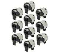 vhbw 10x Rouleau d'étiquettes + support 62mm x 29mm (800 étiquettes) remplacement pour Brother DK-11209 pour étiqueteuse - premium