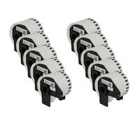 vhbw 10x Rouleau d'étiquettes + support 62mm x 30,48m (1 étiquette) compatible avec Brother PT QL500BS étiqueteuse - premium détachable