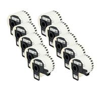 vhbw 10x Rouleau d'étiquettes + support 62mm x 30,48m (1 étiquette) compatible avec Brother PT QL560VP, QL-570, QL-580, QL-580N étiqueteuse
