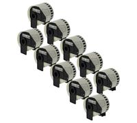 vhbw 10x Rouleau étiquettes + support remplacement pour Brother DK-22205 pour étiqueteuse - 62mm x 30,48m premium blanc