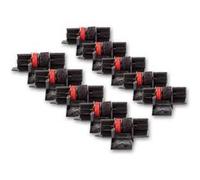 vhbw 10x Rouleaux d'encre noir-rouge compatible avec Canon MP 120 DLE, 120 LTS, 120 DH calculatrice de poche, caisse enregistreuse G