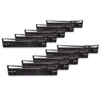 vhbw 10x Ruban encreur compatible avec Epson LQ-680K, LQ-680, LQ-690, LQ680K-II, LQ680, LQ690 imprimante matricielle ou de reçus - noir