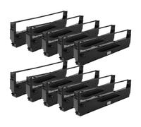 vhbw 10x Ruban encreur compatible avec Epson LQ800, LQ850+, LQ850, LQQ400+, LQ870, LX300, LX400 imprimante matricielle ou de reçus - noir