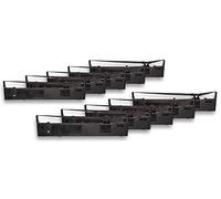 vhbw 10x Ruban encreur compatible avec Epson série LQ 2100, LQ 2170, LQ 2190, LQ 2180, LQ 2190 N imprimante matricielle ou de reçus - noir