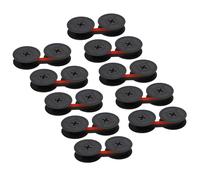 vhbw 10x Ruban encreur compatible avec Olympia Report DE Luxe, Progress, Portable DE Luxe imprimante matricielle ou de reçus - noir-rouge