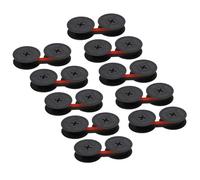 vhbw 10x Ruban encreur compatible avec Triumph-Adler 40, 20, ACS Electric, 5000, 200 imprimante matricielle ou de reçus - noir-rouge