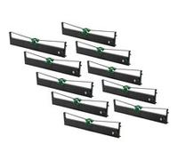 vhbw 10x Ruban encreur d'écriture compatible avec Compuprint SP 40 Plus, TSP 40 +, TSP 40 Plus imprimante matricielle ou de reçus - noir G