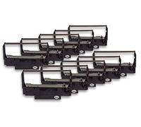 vhbw 10x Ruban encreur remplacement pour Epson C43S015451, ERC30B, ERC-34, ERC-38 B, ERC-30, 655N pour imprimante matricielle ou de reçus - noir