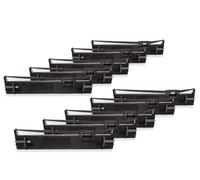 vhbw 10x Ruban encreur remplacement pour Epson S015610, C13S015610 pour imprimante matricielle ou de reçus - noir
