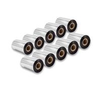 vhbw 10x Ruban transfert thermique compatible avec Zebra XiIII, XiII, Xi4, XiIII plus imprimante d'étiquette résistante 110mmx300m cire-plus