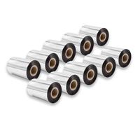 vhbw 10x Ruban transfert thermique compatible avec Zebra ZT230, ZT220, ZT200-Serie imprimante d'étiquette résistante 100mmx300m cire-plus