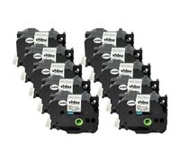 vhbw 10x Rubans compatible avec Brother P-Touch 9600, 9800PCN, 9500pc, 9700PC imprimante d'étiquettes 8m x 36mm Noir sur Blanc