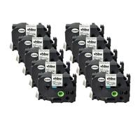 vhbw 10x Rubans compatible avec Brother P-Touch PT-D600VP, PT-D800W, PT-E500, PTE500VP imprimante d'étiquettes 8m x 24mm Noir sur Blanc