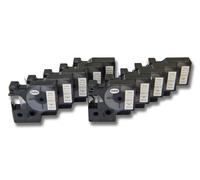 vhbw 10x Rubans compatible avec Dymo LabelMaker PC, PC2 imprimante d'étiquettes 6mm Noir sur Blanc
