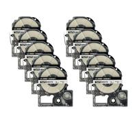 vhbw 10x Rubans compatible avec KingJim SR530, SR550, SR3900C, SR530C, SR3900P, SR40 imprimante d'étiquettes 8m x 9mm Noir sur Blanc