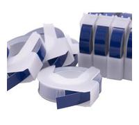 vhbw 10x Rubans de marquage 3D compatible avec Dymo 1855, Jet, Junior, 1755, 1765, 1805 imprimante d'étiquettes 3m x 9mm Blanc sur Bleu
