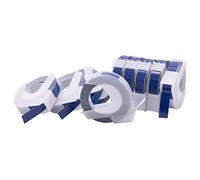 vhbw 10x Rubans de marquage 3D compatible avec Dymo 1855, Jet, Junior, 1755, 1765, 1805 imprimante d'étiquettes 3m x 9mm Blanc sur Bleu