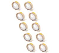 vhbw 10x Rubans de marquage 3D compatible avec Dymo Maxi 1755, Label Buddy 20008 imprimante d'étiquettes 3m x 9mm Blanc sur Jaune