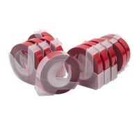vhbw 10x Rubans de marquage 3D compatible avec Dymo Mini, Omega imprimante d'étiquettes 9mm Blanc sur Rouge